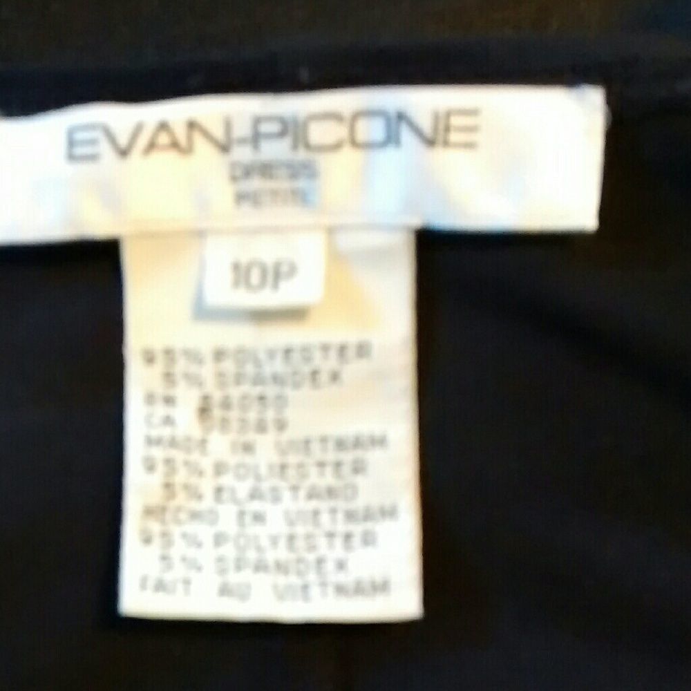Evan-Picone Little Black Dress Rhinestone Buckle - Picture 6 of 7